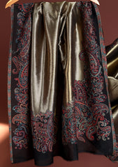 Pashmina Zari Jamawar Shawl D - 65 - Black