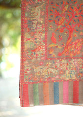 Pashmina Jamawar Shawl D - 42 - L Brown