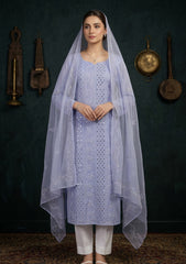 Formals - Riwaj - Fancy 26 -  Ari & Mukesh Work - 2 Pcs - D#01 - Blue 1