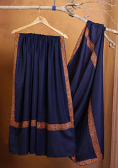 Pashmina Kashmiri Border Shawl D#180 - N Blue