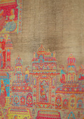 Pashmina Kaani Zari Shawl D - 09 - L Brown