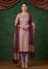 Formals - Riwaj - Fancy Chiffon Jamawar - 2 Pcs Suit - CND#12 - Purple