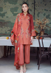 Winter - Sahar - Elara - Fall Printed - 3 Pcs - AW1-25-09 - Saffron Rust