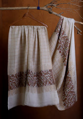 Pashmina Zari Jamawar Shawl D#07 - Off White 4