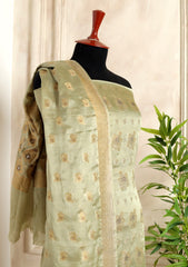 Formals - Fancy Closet - 2 pcs Suit - Satin Silk Jamawar D#07 Pista