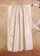 Pashmina Ari Work Jaaldar Scarf D#10 - Skin