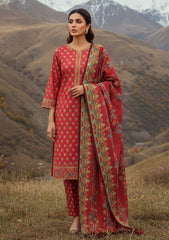 Winter - Riwaj - Printed Marina - 3 Pcs - Wool Shawl 25 - D#45