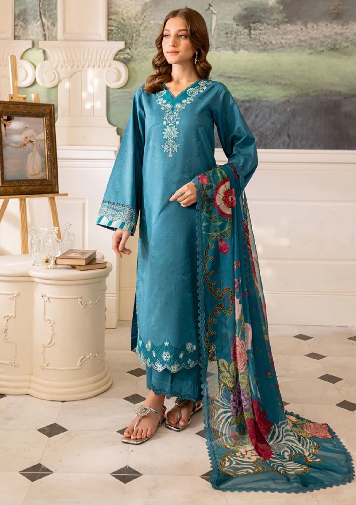 Lawn Collection - Farasha - Seraya - FS24#08 - PERIWINKLE