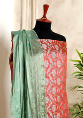 Formals - Fancy Closet - 2 pcs Suit - Chiffon Jamawar D#76 L Green