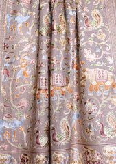 Pashmina Ari Work Jaaldar Scarf D#06 - Skin