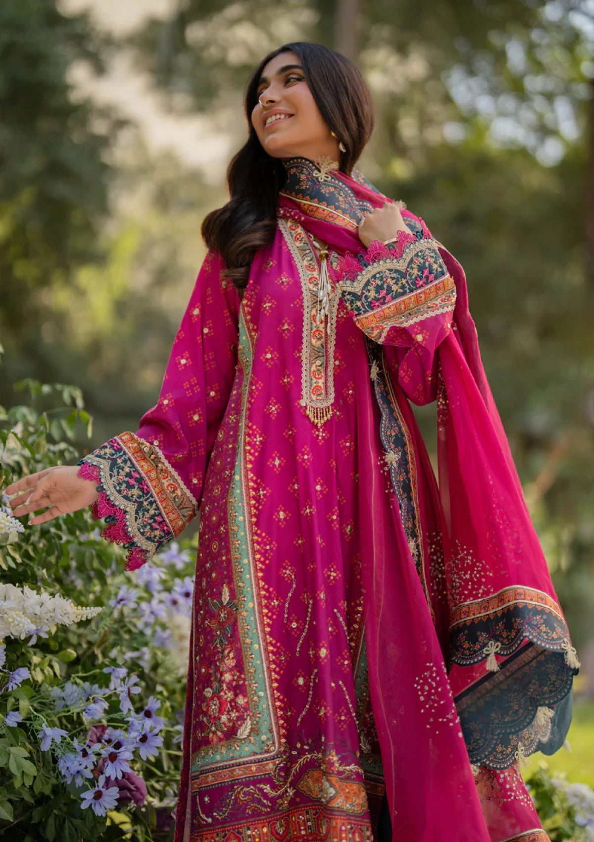 Winter Collection - Qalamkar - Luxe Silk 24 - UA-01 ELIA