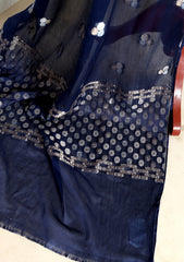 Formals - Fancy Closet - 2 pcs Suit - Satin Silk Jamawar D#04 N Blue