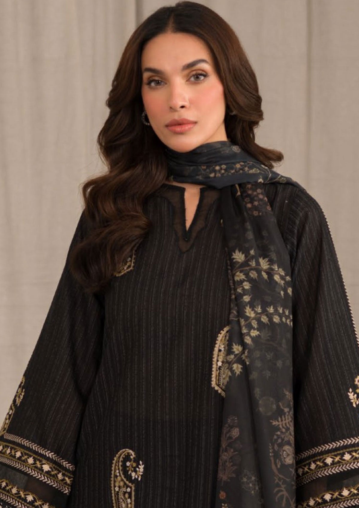 Lawn Collection - Sahar - Mirage - Embroidered - SML24#02 - Black