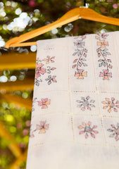 Needle Work Lawn Shawl D - 03 - White