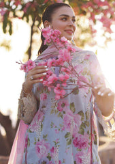 Lawn Collection - Elaf Premium - Print Chikankari - EPC24#04 - A - OCEAN BLOSSOMS