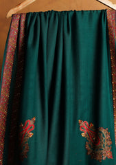 Pashmina Embroidered Border Shawl D#214 - D Green