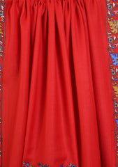 Pashmina Embroidered Border Shawl D#264 - Red