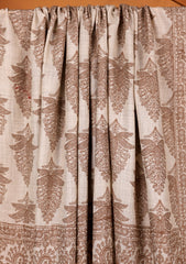 Pashmina Embroidered Jaaldar Shawl D#13 - Fawn