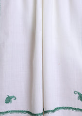 Pashmina Kashmiri Border Scarf D#20 - Off White
