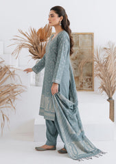Winter - Fancy Silk Zari Jamawar - 3 Pcs Suit - D#22 - Grey