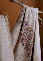 Pashmina Zari Jamawar Shawl D#07 - Off White 4