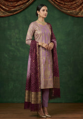 Formals - Riwaj - Fancy Chiffon Jamawar - 2 Pcs Suit - CND#12 - Purple