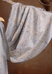 Pashmina Ari Work Jaaldar Scarf D#02 - Grey