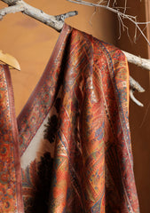 Pashmina Zari Jamawar Shawl D#53 - Rust