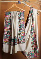 Pashmina Embroidered Border Shawl D#212 - L Skin