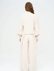 Pret - Moven - Striped Linen Blend Short Shirt - Beige