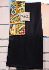 Embroidered Lawn Summer Shawl D#44 - Black