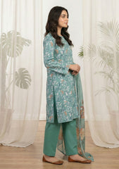 Lawn - Rubaaiyat - Chikankari 26 - Silk Dupatta - D#01 - Green