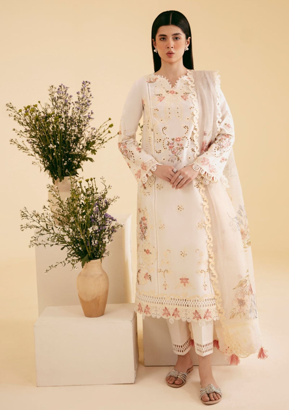 Lawn Collection - Qalamkar - Qlinekari 24 - SQ#01 - AFROZEH