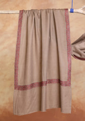 Pashmina Kashmiri Border Scarf D#30 - Brown