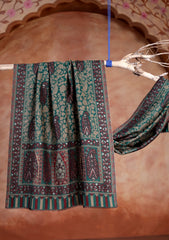 Pashmina Zari Jamawar Scarf D#07 - D Green