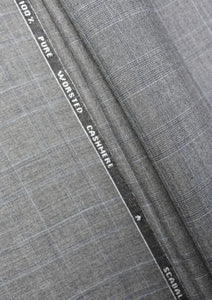 Scabal Super 100's Worsted Cashmere Wool Fabric - Grey