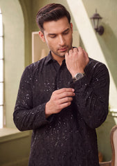 Elite Men China Boski Sequence Embroidered - Black
