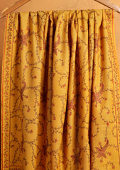 Pashmina Kashmiri Jaaldar Shawl D#122 - Mustard