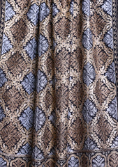 Pashmina Ari Work Jaaldar Scarf D#02 - N Blue