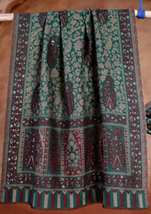 Pashmina Zari Jamawar Scarf D#07 - D Green