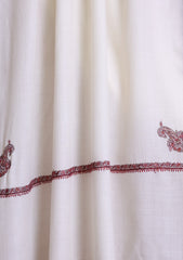 Pashmina Kashmiri Border Scarf D#21 - Off White