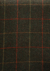Tweed Rahat Small Check Wool Fabric - D Green