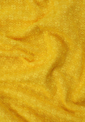 Elite Men Embroidered Sequence Selvage Viscose Fabric - Yellow