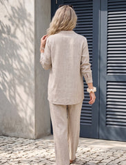 Pret - Moven - Indigo Linen Women's Shirt - Skin