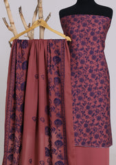 Winter - Riwaj - Printed Cotray Suit - Wool Shawl - D#12 - DT Pink
