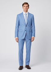 Loro Piana Lightest Aqua Super 150's Wool & Silk Fabric - F Blue