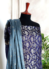 Formals - Fancy Closet - 2 pcs Suit - Chiffon Jamawar D#76 Grey