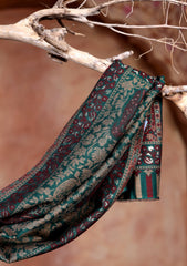 Pashmina Zari Jamawar Scarf D#07 - D Green