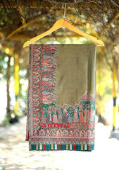 Pashmina Kaani Zari Shawl D - 04 - Green