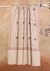 Pashmina Kashmiri Jaaldar Scarf D#37 - Skin